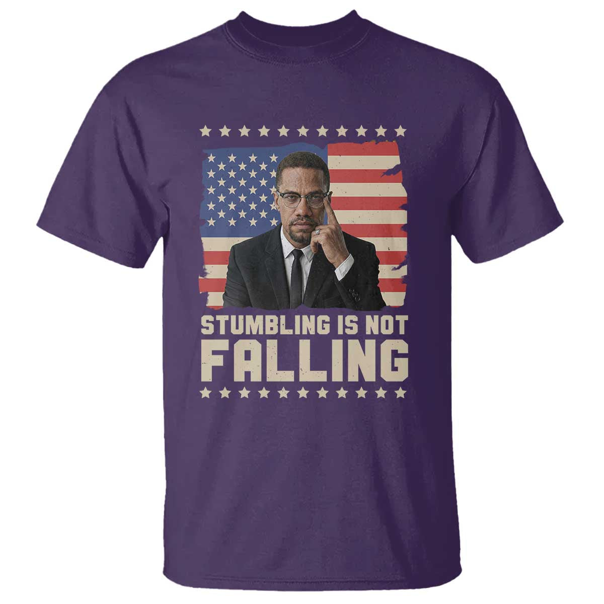 African American Pride Gift T Shirt Malcolm X TS12 Purple Print Your Wear
