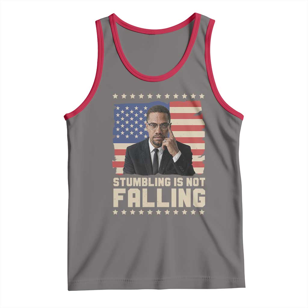 African American Pride Gift Tank Top Malcolm X TS12 Deep Heather Red Print Your Wear