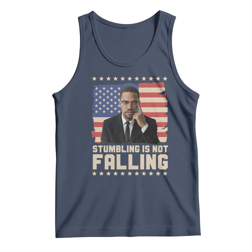 African American Pride Gift Tank Top Malcolm X TS12 Navy Print Your Wear