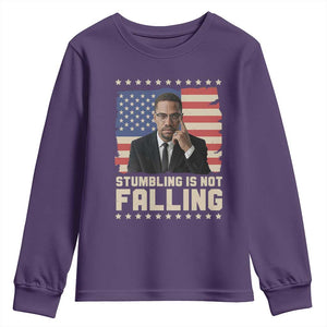 African American Pride Gift Youth Sweatshirt Malcolm X TS12 Purple Print Your Wear