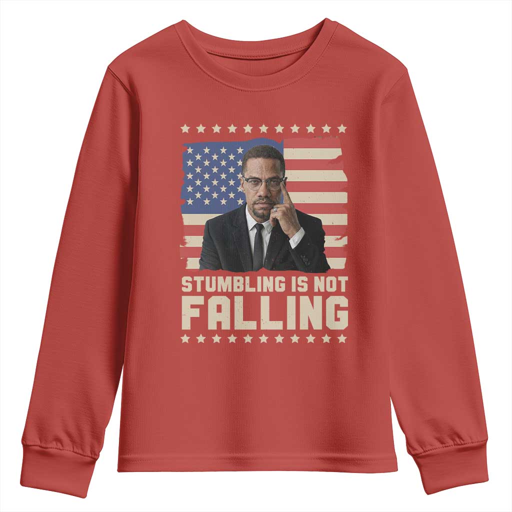 African American Pride Gift Youth Sweatshirt Malcolm X TS12 Red Print Your Wear