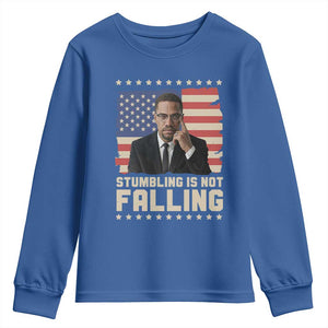 African American Pride Gift Youth Sweatshirt Malcolm X TS12 Royal Blue Print Your Wear