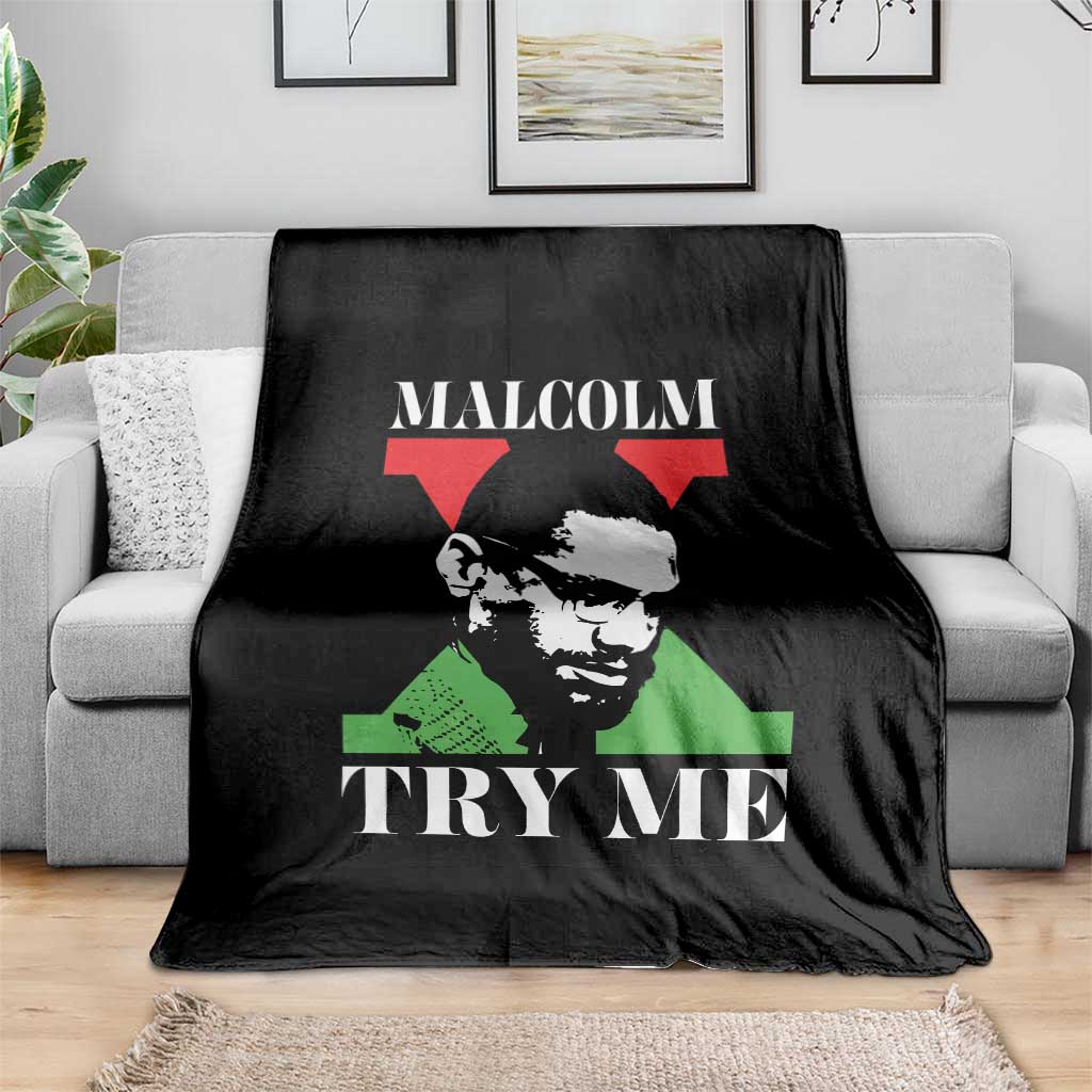Malcolm X Try Me Throw Blanket American Civil Rights Leader Quote TS12 Print Your Wear
