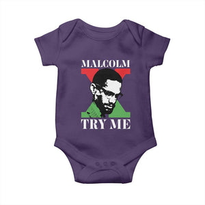 Malcolm X Try Me Baby Onesie American Civil Rights Leader Quote TS12 Purple Print Your Wear