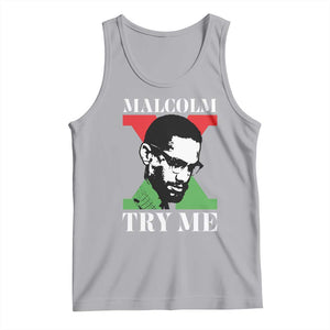 Malcolm X Try Me Tank Top American Civil Rights Leader Quote TS12 Athletic Heather Print Your Wear
