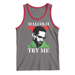 Malcolm X Try Me Tank Top American Civil Rights Leader Quote TS12 Deep Heather Red Print Your Wear
