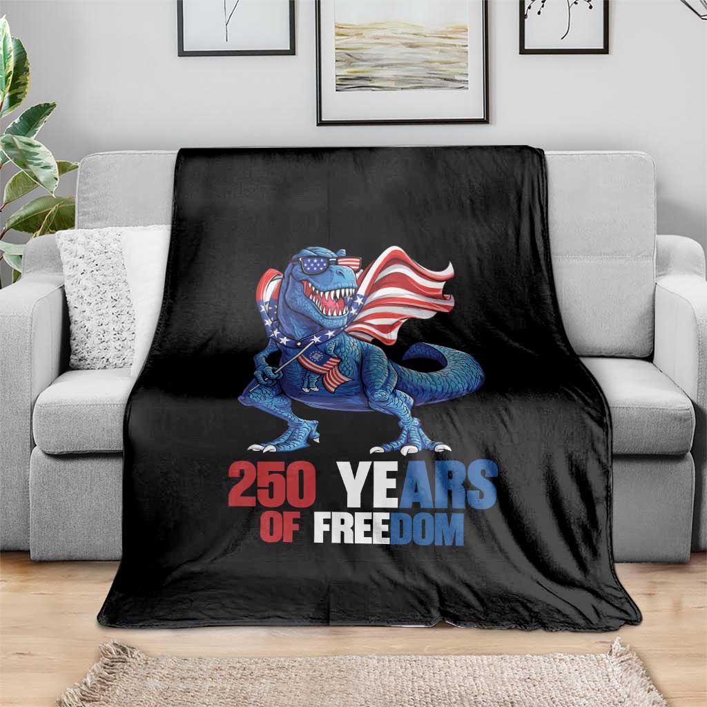 Funny Patriotic Dinosaur Throw Blanket 250 Years Of Freedom TS12 Print Your Wear