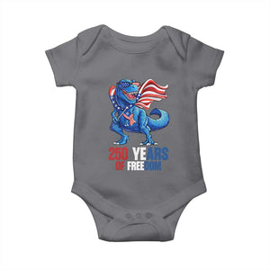 Funny Patriotic Dinosaur Baby Onesie 250 Years Of Freedom TS12 Charcoal Print Your Wear