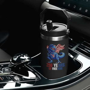 Funny Patriotic Dinosaur Flip Straw Tumbler 250 Years Of Freedom TS12 Print Your Wear