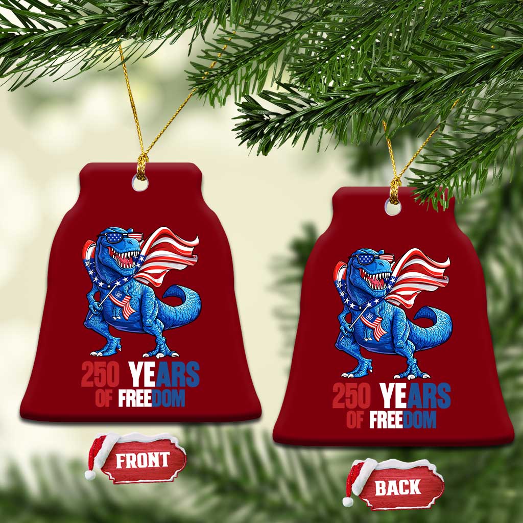 Funny Patriotic Dinosaur Ceramic Ornament 250 Years Of Freedom TS12 Print Your Wear