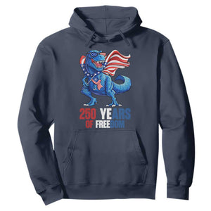 Funny Patriotic Dinosaur Hoodie 250 Years Of Freedom TS12 Navy Print Your Wear