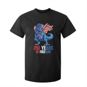 Funny Patriotic Dinosaur T Shirt For Kid 250 Years Of Freedom TS12 Black Print Your Wear