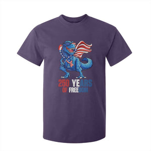 Funny Patriotic Dinosaur T Shirt For Kid 250 Years Of Freedom TS12 Purple Print Your Wear