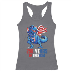 Funny Patriotic Dinosaur Racerback Tank Top 250 Years Of Freedom TS12 Charcoal Print Your Wear