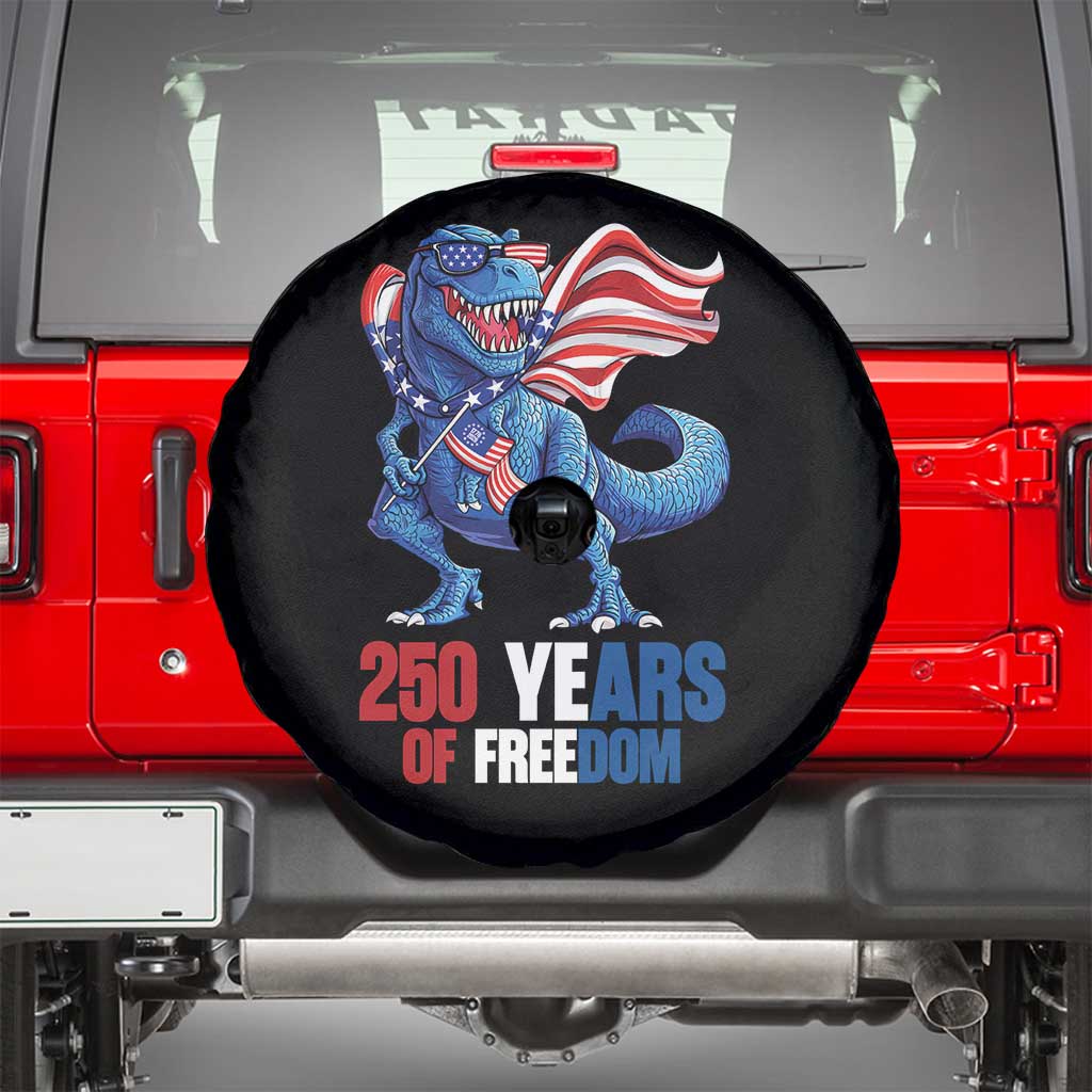 Funny Patriotic Dinosaur Spare Tire Cover 250 Years Of Freedom TS12 Black Print Your Wear
