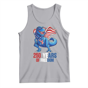 Funny Patriotic Dinosaur Tank Top 250 Years Of Freedom TS12 Athletic Heather Print Your Wear