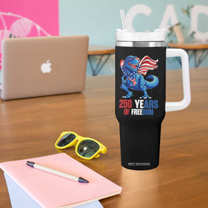 Funny Patriotic Dinosaur Tumbler With Handle 250 Years Of Freedom TS12 Print Your Wear