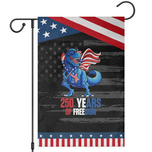 Funny Patriotic Dinosaur Garden Flag 250 Years Of Freedom TS12 Distressed Black Blue Print Your Wear