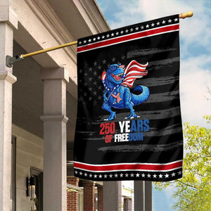 Funny Patriotic Dinosaur Garden Flag 250 Years Of Freedom TS12 Distressed Black Red Print Your Wear