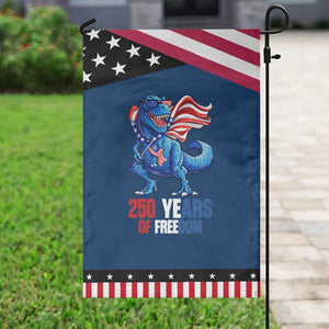 Funny Patriotic Dinosaur Garden Flag 250 Years Of Freedom TS12 Classic Blue Black Print Your Wear