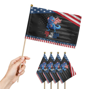 Funny Patriotic Dinosaur Patriotic Handheld Flag 250 Years Of Freedom TS12 Print Your Wear