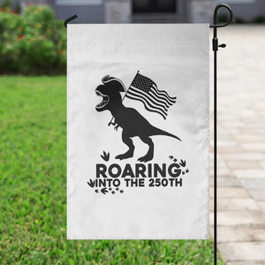 Funny Patriotic Dinosaur Garden Flag Roaring Into The 250th Anniversary TS12 Print Your Wear