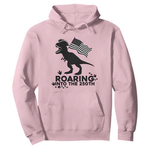 Funny Patriotic Dinosaur Hoodie Roaring Into The 250th Anniversary TS12 Light Pink Print Your Wear