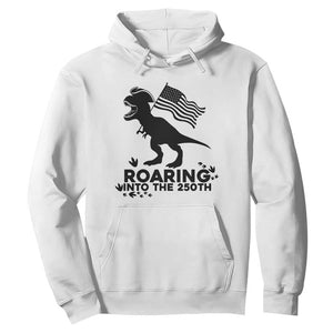 Funny Patriotic Dinosaur Hoodie Roaring Into The 250th Anniversary TS12 White Print Your Wear