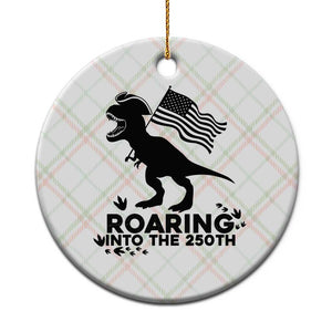 Funny Patriotic Dinosaur Ceramic Ornament Roaring Into The 250th Anniversary TS12 1pc Christmas Plaid Print Your Wear