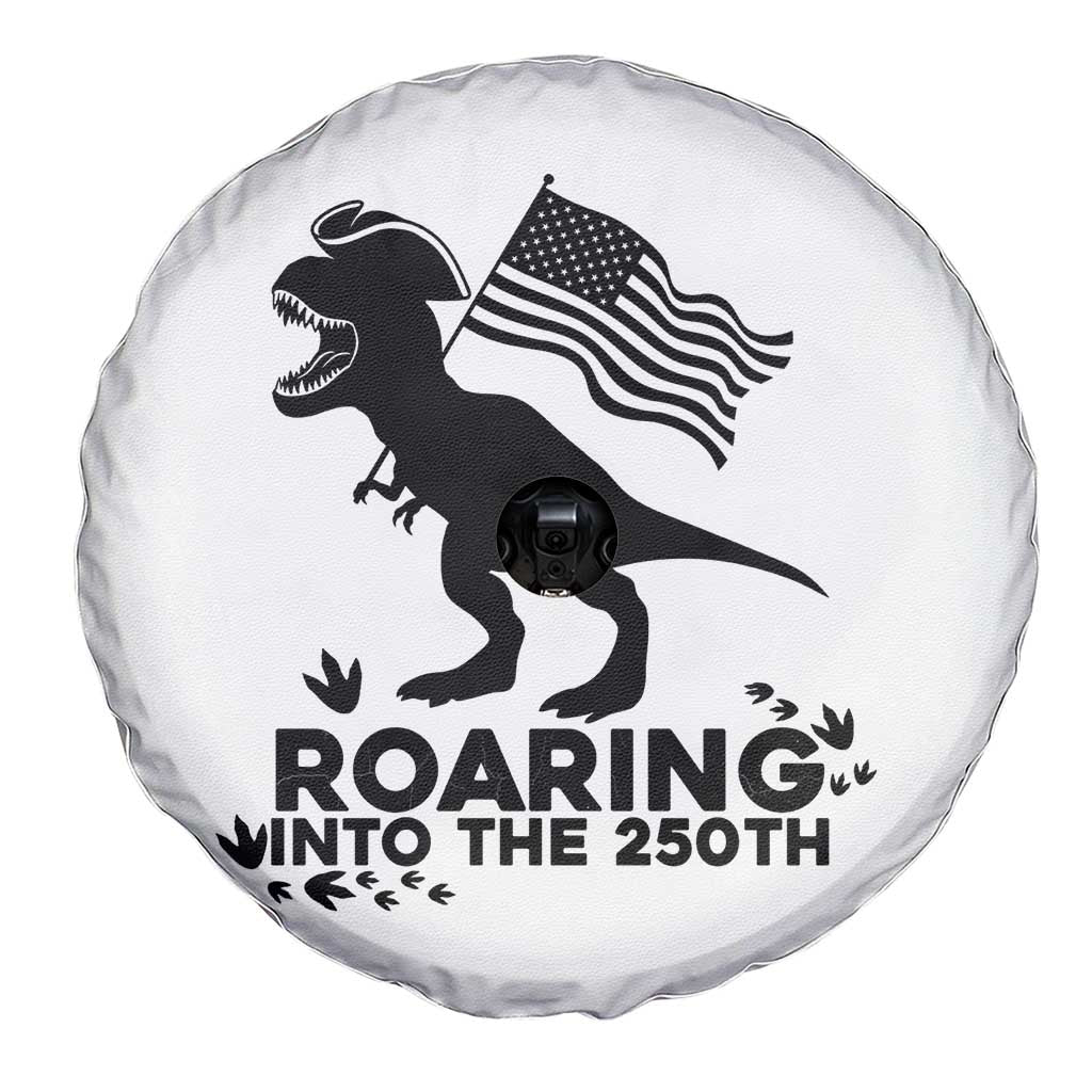 Funny Patriotic Dinosaur Spare Tire Cover Roaring Into The 250th Anniversary TS12 Print Your Wear