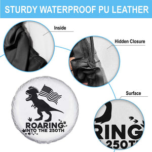 Funny Patriotic Dinosaur Spare Tire Cover Roaring Into The 250th Anniversary TS12 Print Your Wear