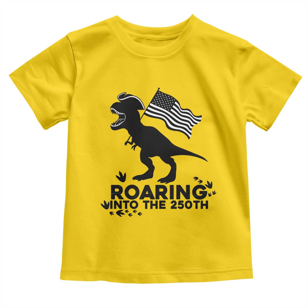 Funny Patriotic Dinosaur Toddler T Shirt Roaring Into The 250th Anniversary TS12 Daisy Print Your Wear