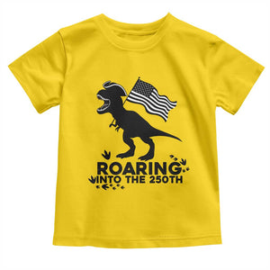 Funny Patriotic Dinosaur Toddler T Shirt Roaring Into The 250th Anniversary TS12 Daisy Print Your Wear