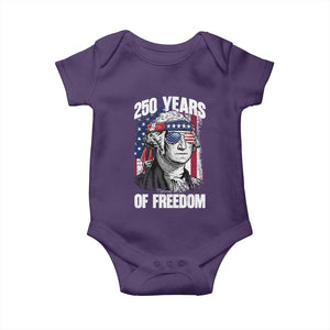 George Washington Founding Father Baby Onesie 250 Years Of Freedom TS12 Purple Print Your Wear