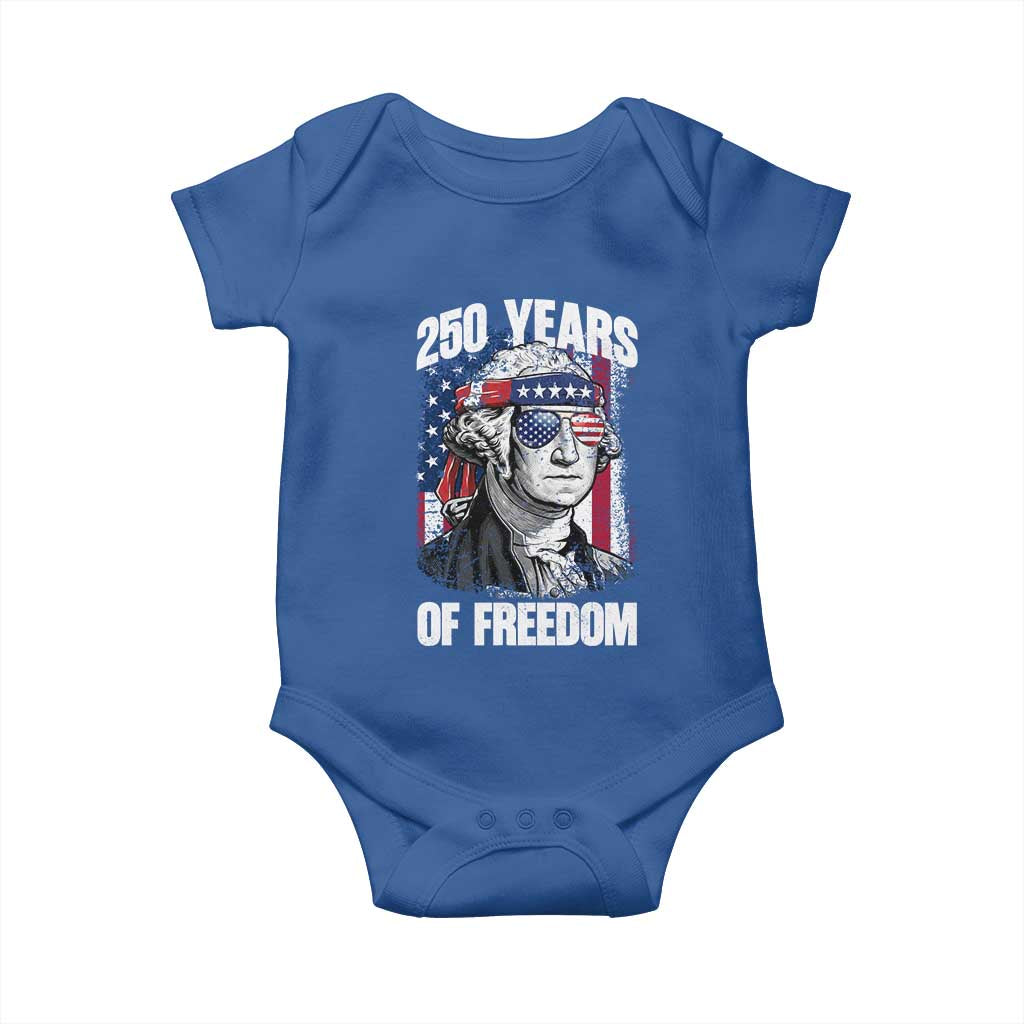 George Washington Founding Father Baby Onesie 250 Years Of Freedom TS12 Royal Blue Print Your Wear