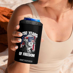 George Washington Founding Father 4 in 1 Can Cooler Tumbler 250 Years Of Freedom TS12 Print Your Wear