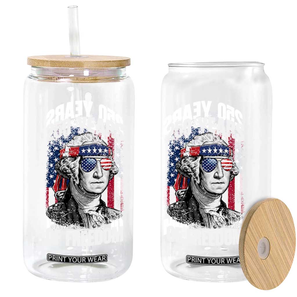 George Washington Founding Father Glass Can 250 Years Of Freedom TS12 Print Your Wear