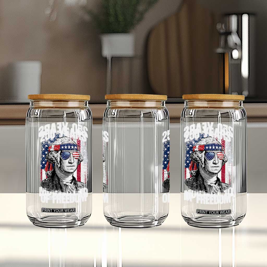 George Washington Founding Father Glass Can 250 Years Of Freedom TS12 Print Your Wear