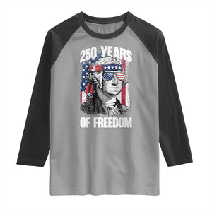 George Washington Founding Father Raglan Shirt 250 Years Of Freedom TS12 Sport Gray Black Print Your Wear
