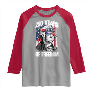 George Washington Founding Father Raglan Shirt 250 Years Of Freedom TS12 Sport Gray Red Print Your Wear