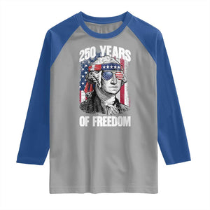 George Washington Founding Father Raglan Shirt 250 Years Of Freedom TS12 Sport Gray Royal Print Your Wear