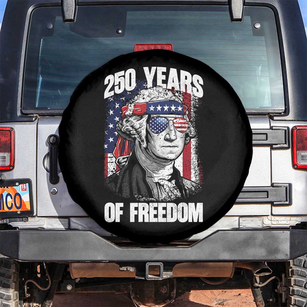 George Washington Founding Father Spare Tire Cover 250 Years Of Freedom TS12 No hole Black Print Your Wear