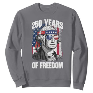 George Washington Founding Father Sweatshirt 250 Years Of Freedom TS12 Charcoal Print Your Wear