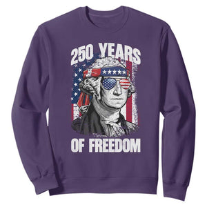 George Washington Founding Father Sweatshirt 250 Years Of Freedom TS12 Purple Print Your Wear
