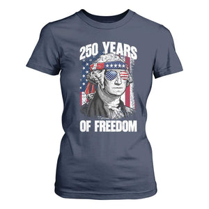 George Washington Founding Father T Shirt For Women 250 Years Of Freedom TS12 Navy Print Your Wear