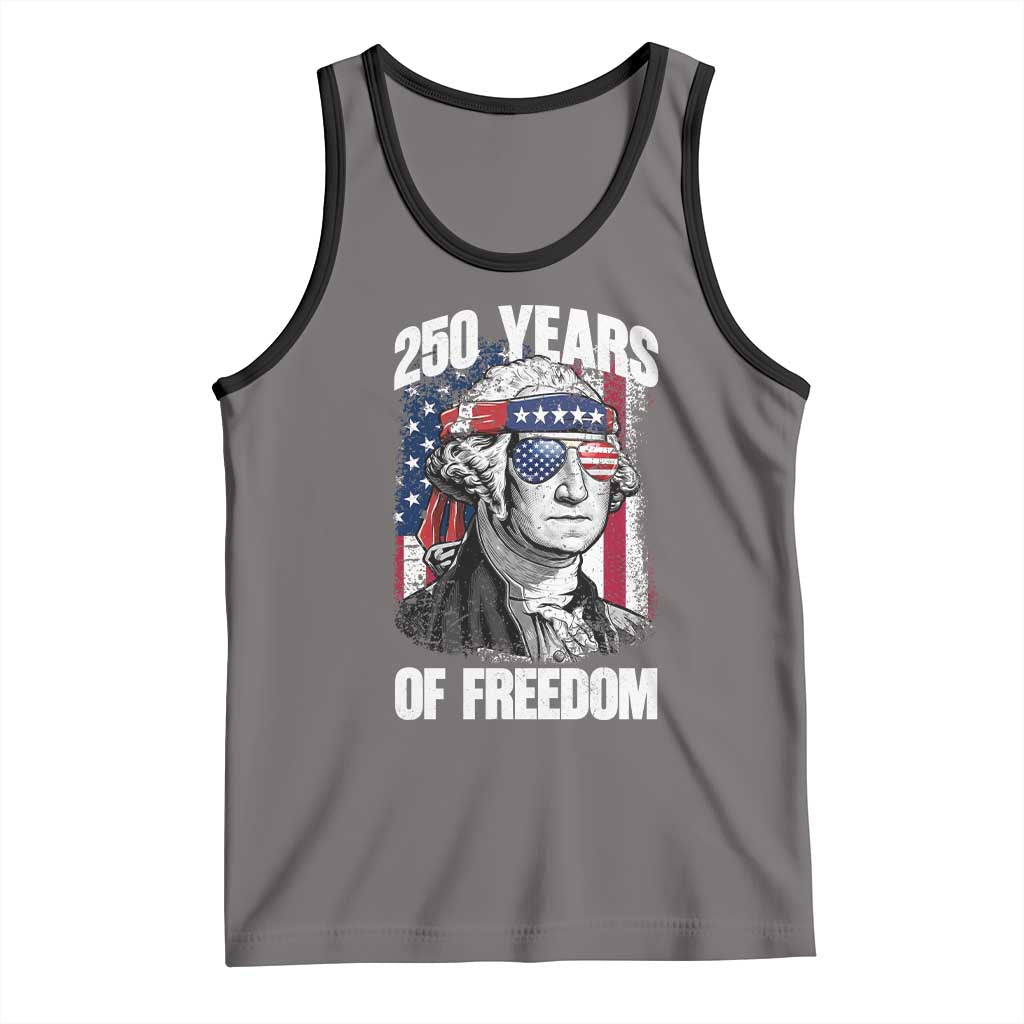 George Washington Founding Father Tank Top 250 Years Of Freedom TS12 Deep Heather Black Print Your Wear