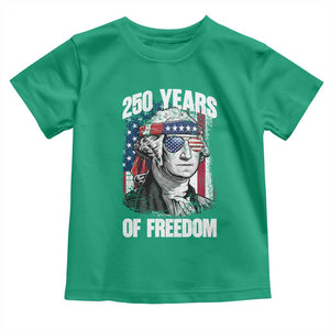 George Washington Founding Father Toddler T Shirt - 250 Years Of Freedom TS12 Irish Green Print Your Wear