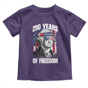 George Washington Founding Father Toddler T Shirt - 250 Years Of Freedom TS12 Purple Print Your Wear