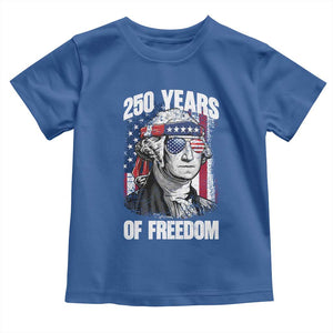George Washington Founding Father Toddler T Shirt - 250 Years Of Freedom TS12 Royal Blue Print Your Wear