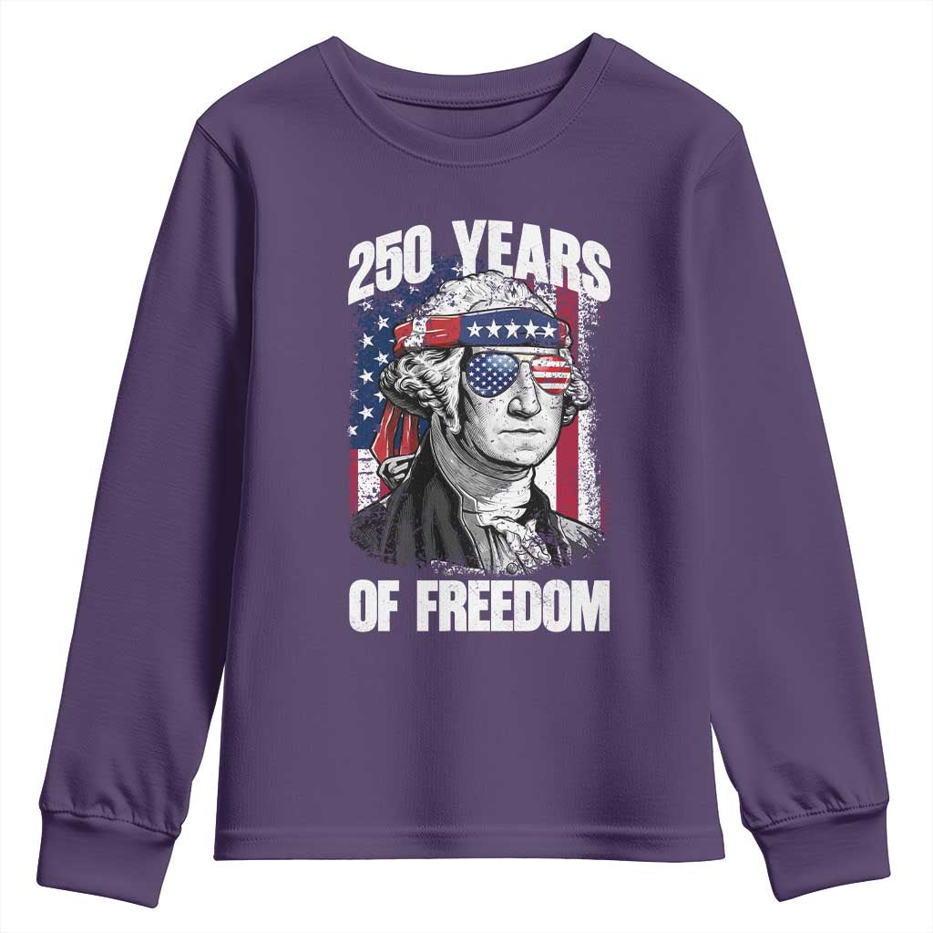 George Washington Founding Father Youth Sweatshirt 250 Years Of Freedom TS12 Purple Print Your Wear